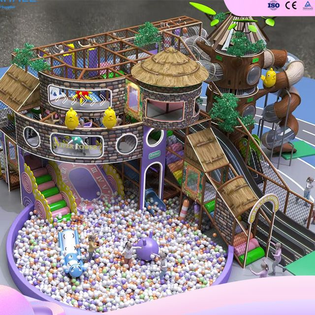 Giant Realistic Treehouse Play Structure with Slide - Commercial Indoor Playground Manufacturer