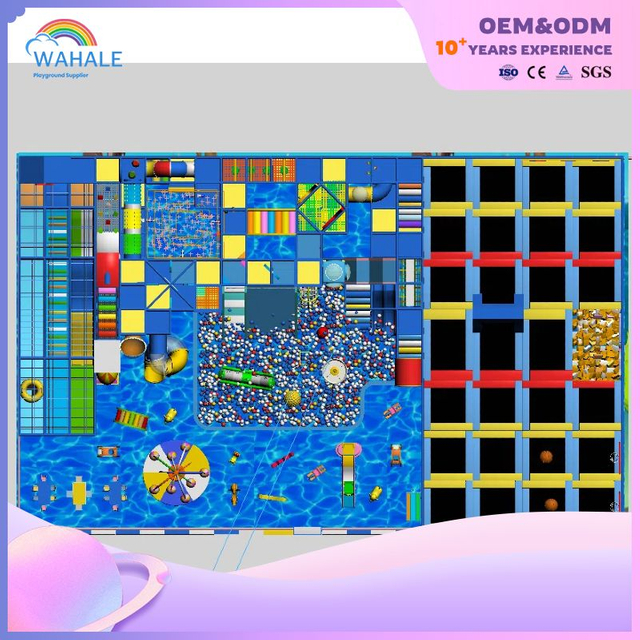 Ocean Star Theme Custom Indoor Amusement Park Children's Blue Playground Equipment