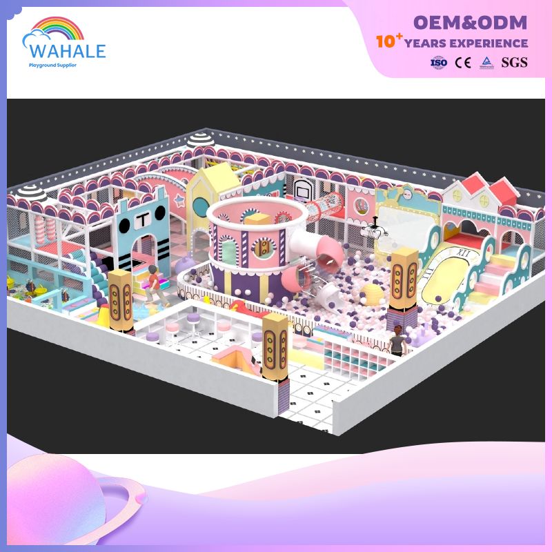 Purple Fantasy Indoor Children's Playground Custom Cartoon Style Amusement Park Equipment