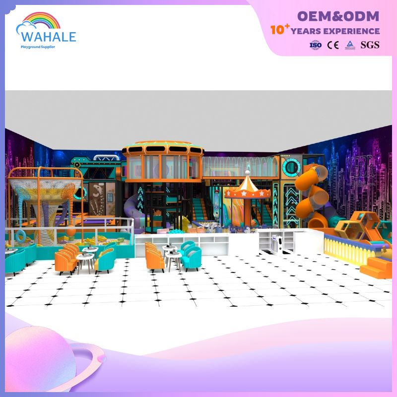 Neon Color Custom Children's Games City Theme Indoor Playground Equipment Manufacturer