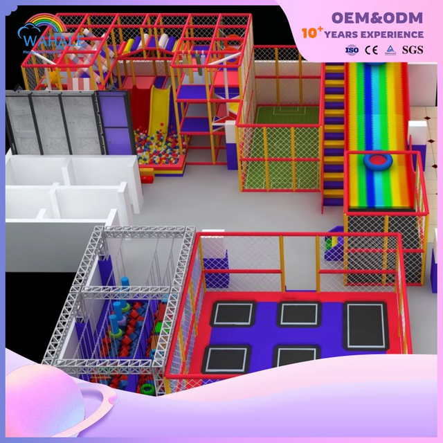 Rainbow Theme Trampoline Park Equipment Customized Children's Playground Equipment