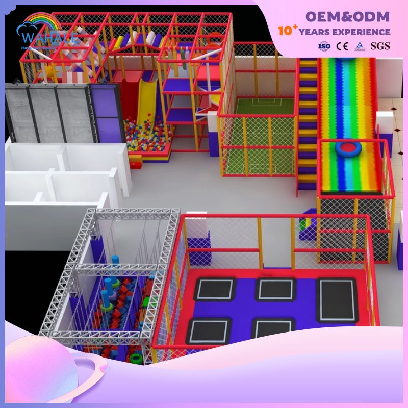Rainbow Theme Trampoline Park Equipment Customized Children's Playground Equipment