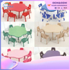 Macaron Color Indoor Special-shaped Multi-person Children's Table And Chair Equipment Customization