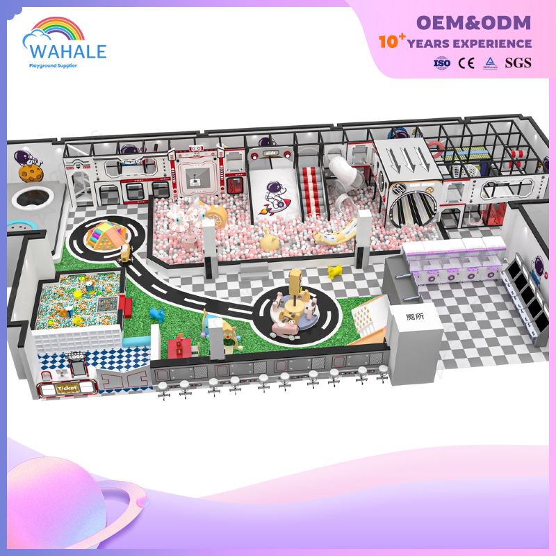 Fun Entertainment Children's Indoor Playground with Fun Ball Track Sliding Climbing Equipment