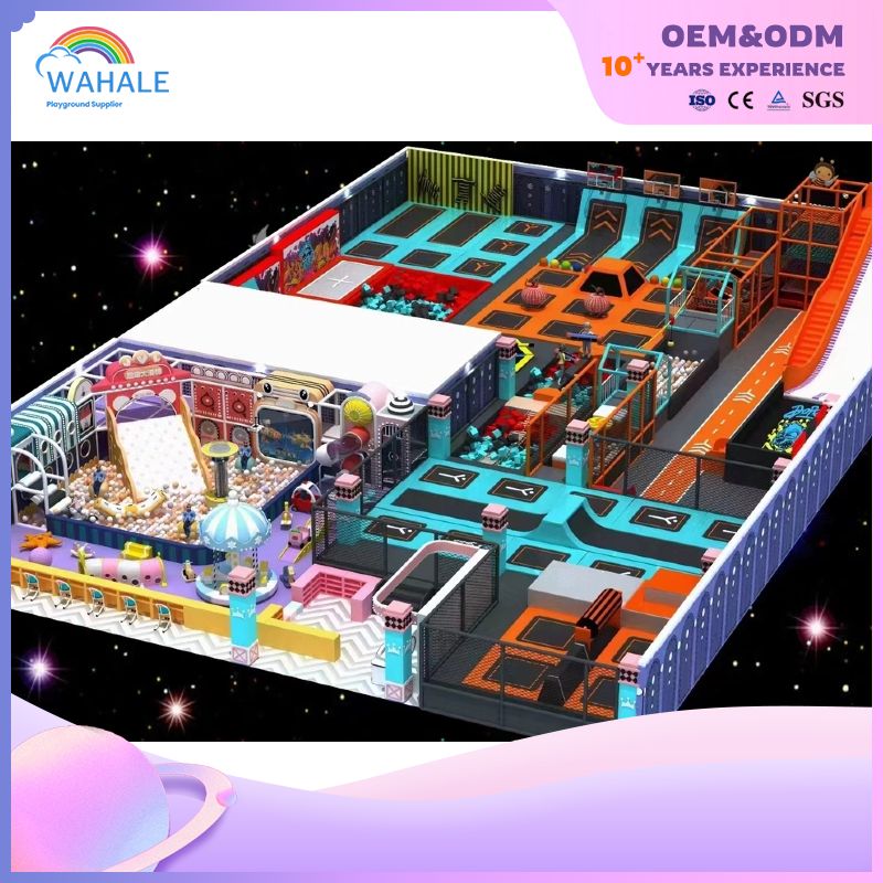 Cyberpunk style indoor trampoline park playground equipment professional manufacturer
