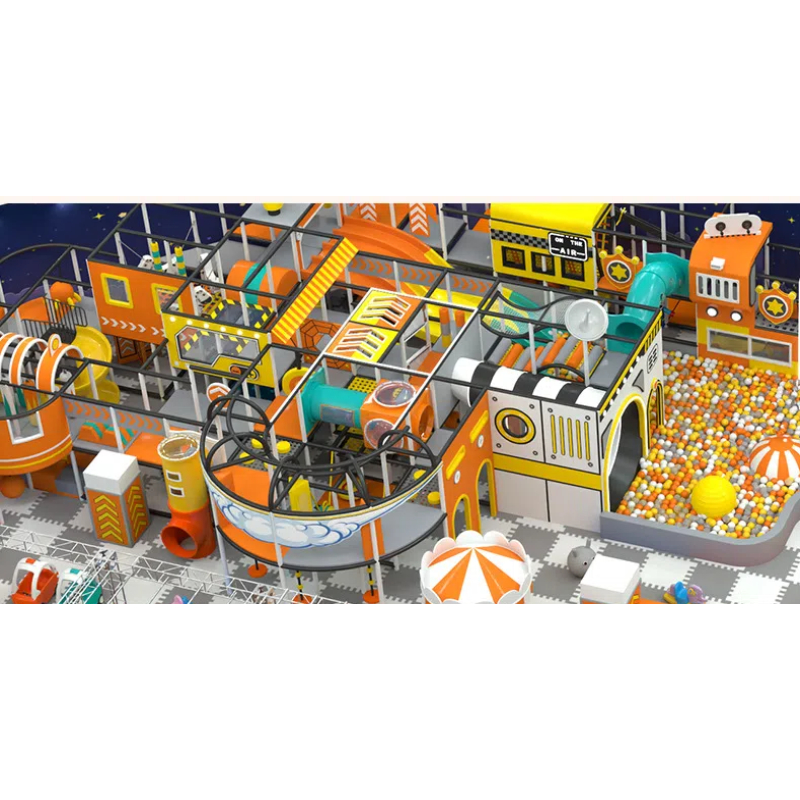 Orange train theme maze