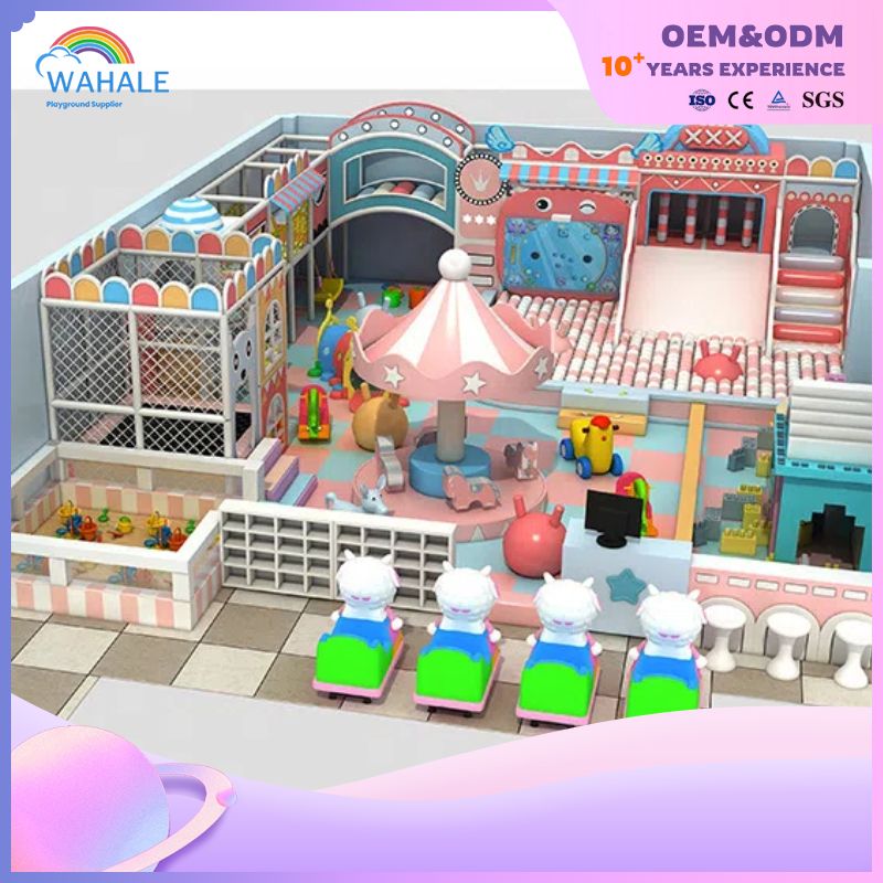 Blue Custom Children's Castle Style Playground Equipment Indoor Fantasy Theme Amusement Park Equipment Sale