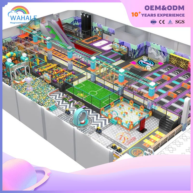 Video Game Theme Customized Children's Parkour Trampoline Park Indoor Physical Training Playground Equipment Factory