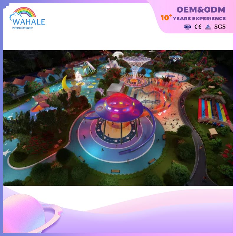 Outdoor Flying Saucer Shape Children's Lighting Playground Custom Outdoor Color Parent-child Interactive Park