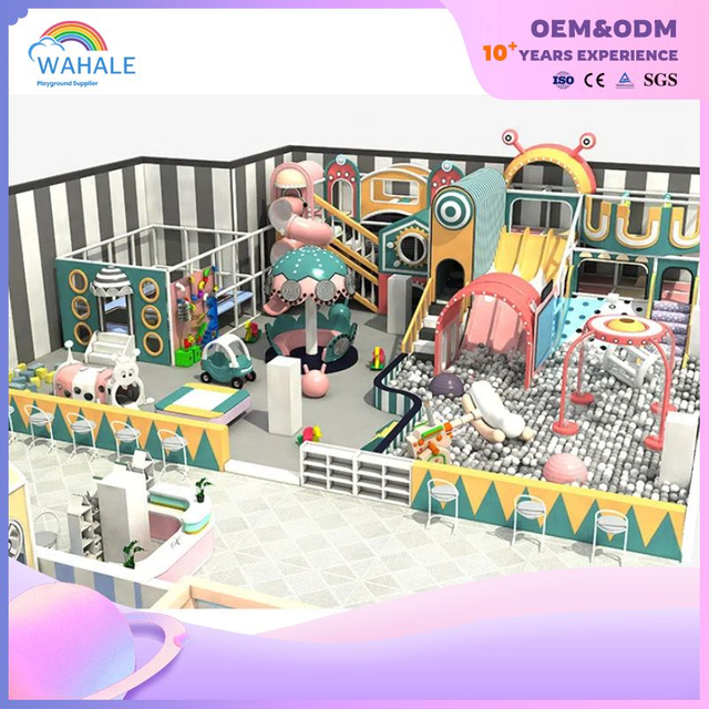 Mall Indoor Green Color Cartoon Soft Decoration Playground Customized Children's Playground Equipment
