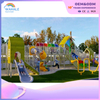 Community Outdoor Coffee-colored Wooden House Model Children's Outdoor Playground Entry Equipment