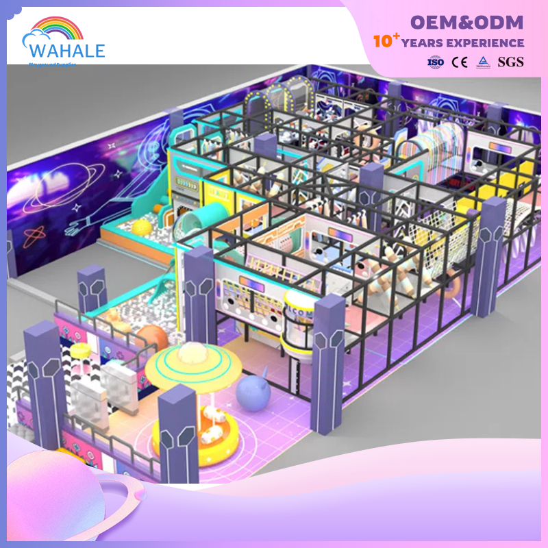 Mall Interior Purple Space Theme Custom Soft Decoration Sports Playground Equipment Supplier
