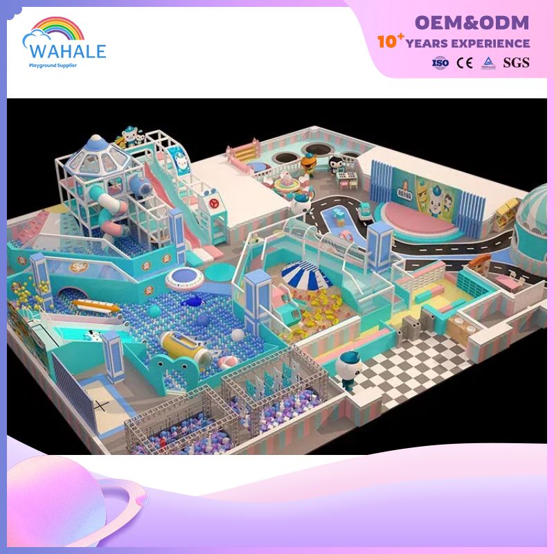 Kindergarten Indoor Blue Castle Theme Customized Children Soft Installation Indoor Playground Equipment Dealer
