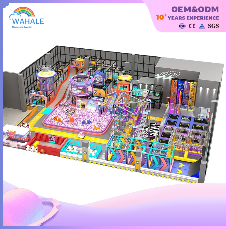 Mall Interior Purple Space Theme Customized Children's Purple Soft Installation Playground Equipment