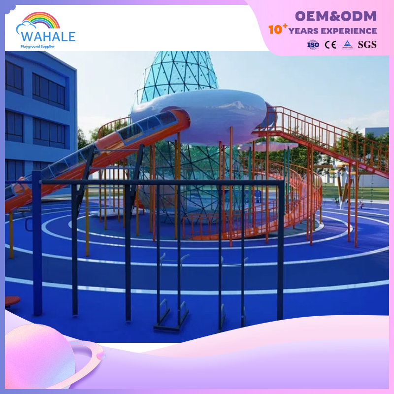 Early Education Center Outdoor Moon Shape Custom Children's Climbing Sports Unpowered Playground Equipment