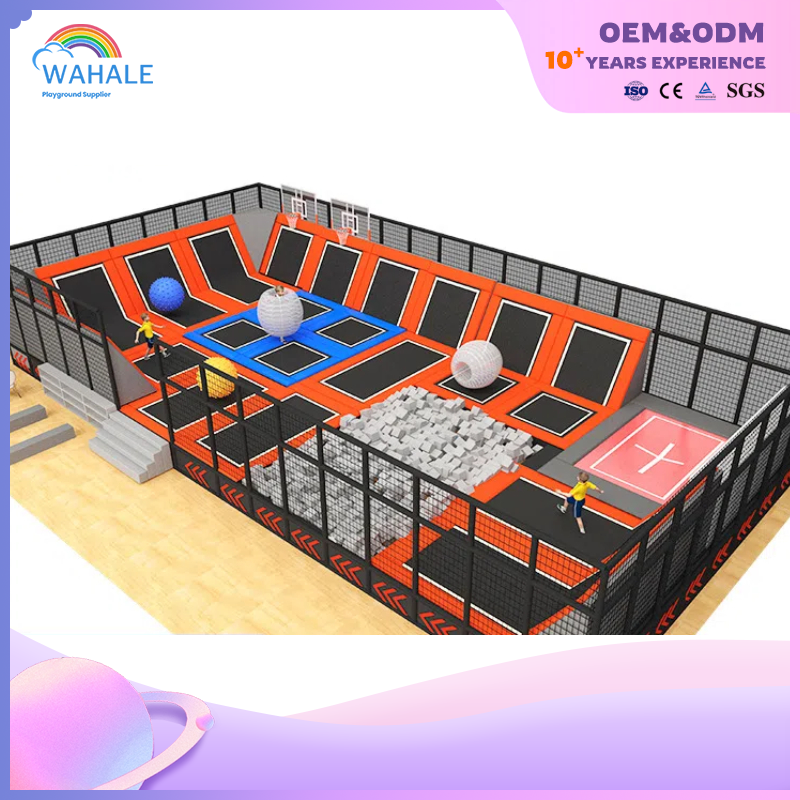 Sales Center Indoor Color Trampoline Soft Installation Crossing Playground Equipment Dealer