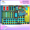 Yellow-green Customized Children's Parkour Playground Soft Indoor Warrior Trampoline Park Equipment Supplier