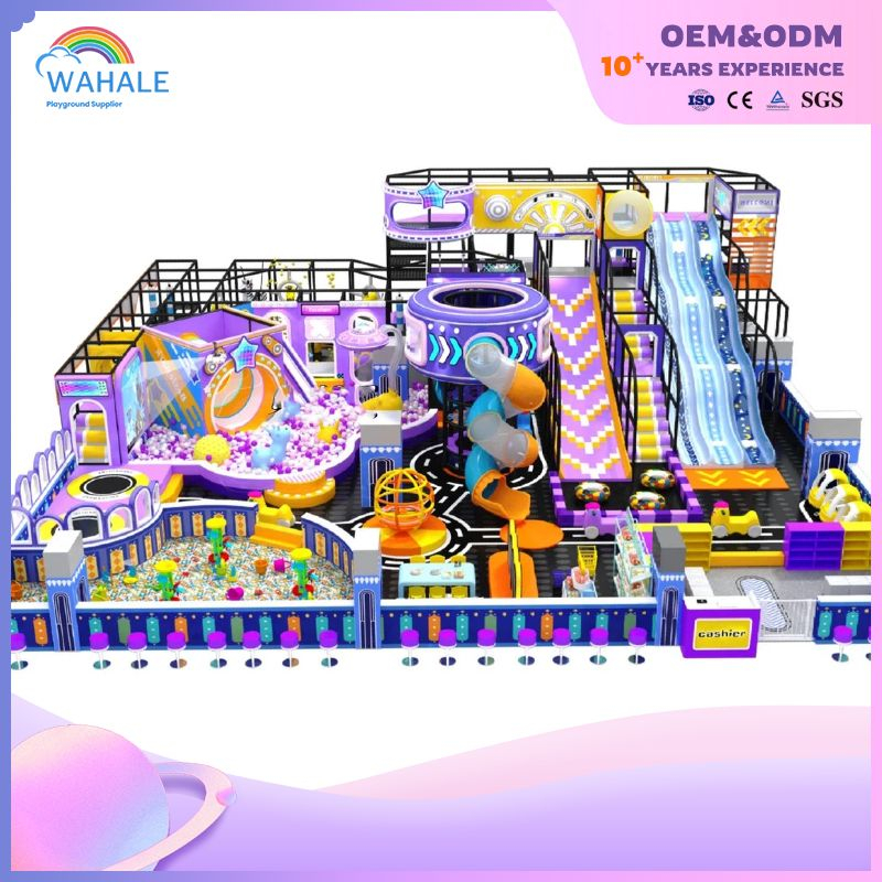 Purple Flying Saucer Modeling Custom Shopping Mall Indoor Soft Equipment for Children's Playground