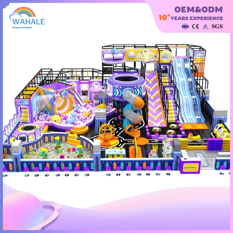 Purple Flying Saucer Modeling Custom Shopping Mall Indoor Soft Equipment for Children's Playground