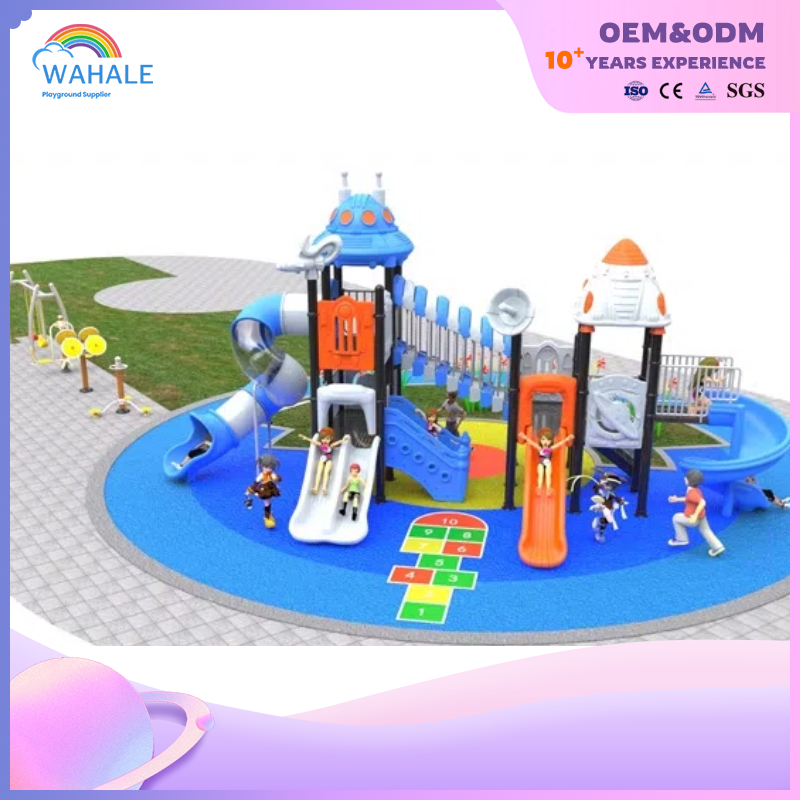 The Park's Outdoor Space-themed Children's Plastic Slide Park Customized Children's Unpowered Slide Equipment