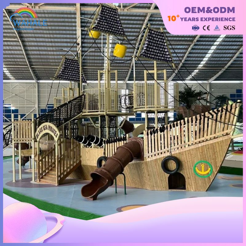 Park Outdoor Wooden Sailboat Modeling Custom Children's Playground Equipment Dealer