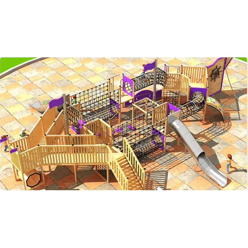 Colored shaped wooden climbing frame
