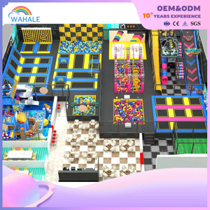 Mall Interior Color Department Custom Children's Parkour Trampoline Park Equipment Builder