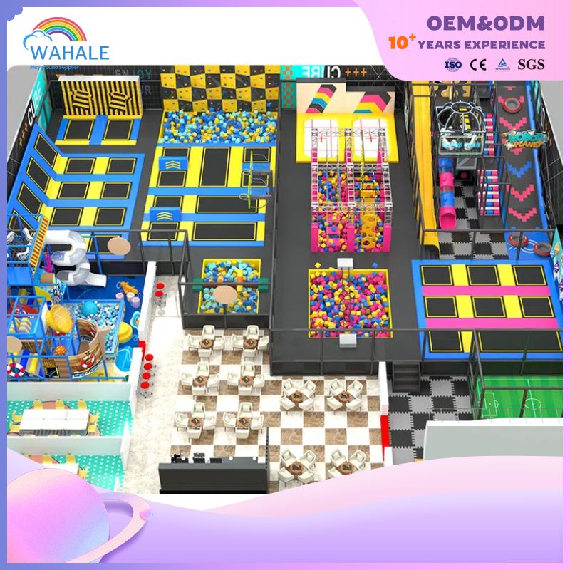 Mall Interior Color Department Custom Children's Parkour Trampoline Park Equipment Builder
