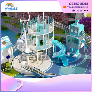 Outdoor Blue Robot Theme Customized Children's Climbing Playground Equipment Supplier
