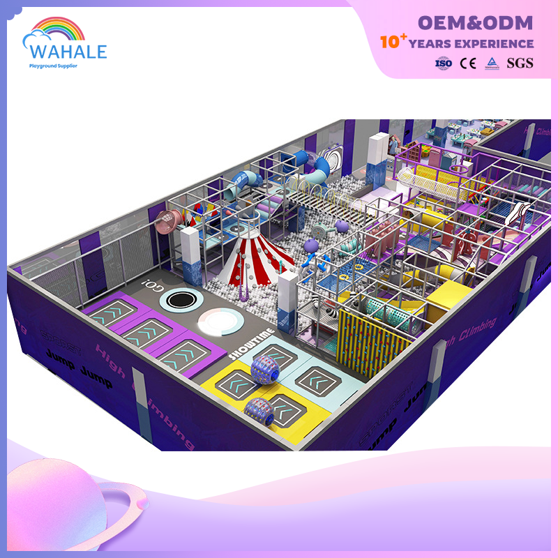 Mall Outdoor Purple Video Game Theme Customized Children's Parkour Playground Equipment Dealer
