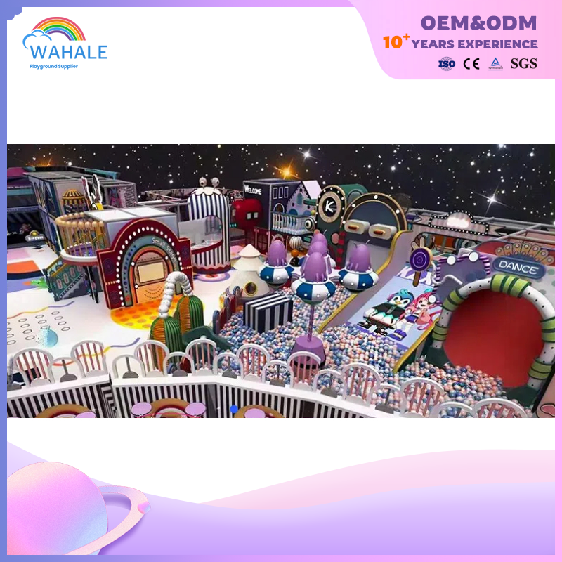 Wholesale of 300-square-meter Indoor Purple Castle-shaped Maze Children's Playground Equipment