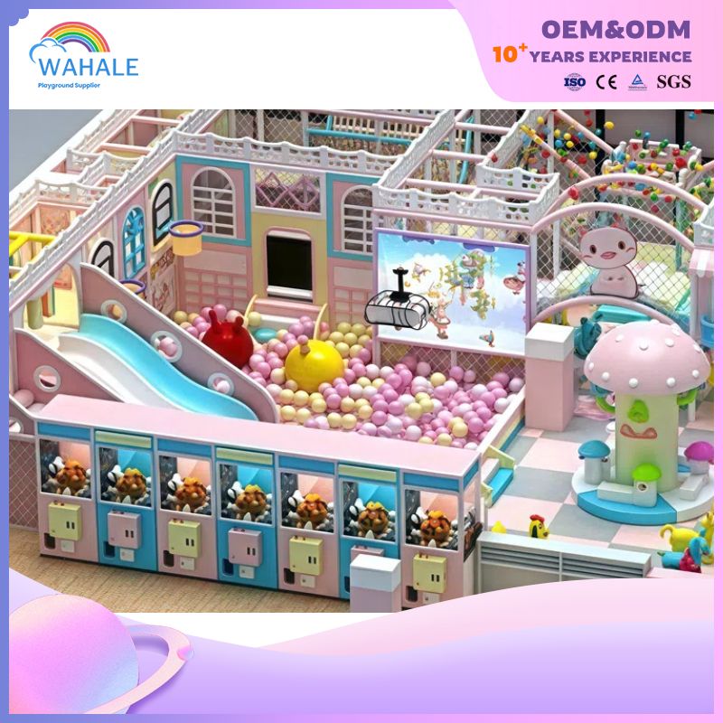 Pink And Purple Dreamy Monster Slide Ocean Pool Amusement Facility