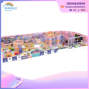 The Indoor Children's Playground Equipment in The Sales Center Is Custom-made in The Shape of A Pinkish-purple Castle