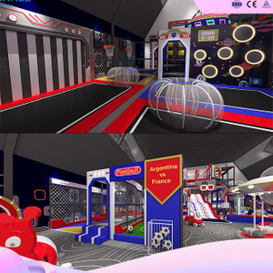 Modern Red-Blue Themed Playground (USA) - Extreme Adventure Playground Manufacturer
