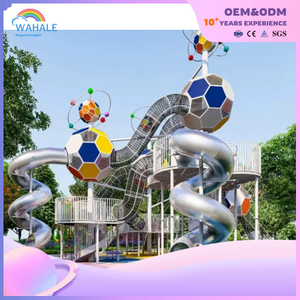 Outdoor Football Shape Custom Children's Slide Amusement Park Children's Stainless Steel Slide Custom Unpowered Park