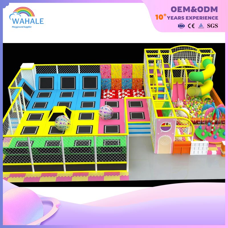 Color Indoor Sports Trampoline Park Children's Parkour Soft Playground Equipment Wholesale