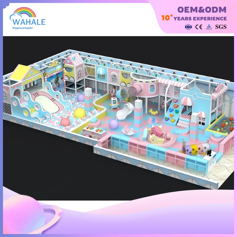 Blue Indoor Children's Soft Decoration Playground Custom Indoor Castle Style Amusement Park Equipment