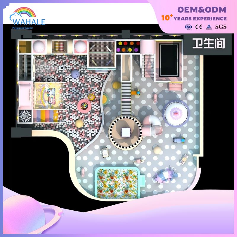 Commercial indoor purple cartoon theme playground custom dream children's amusement park equipment