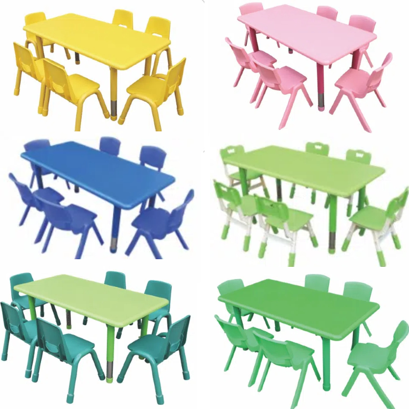 five tables and chairs