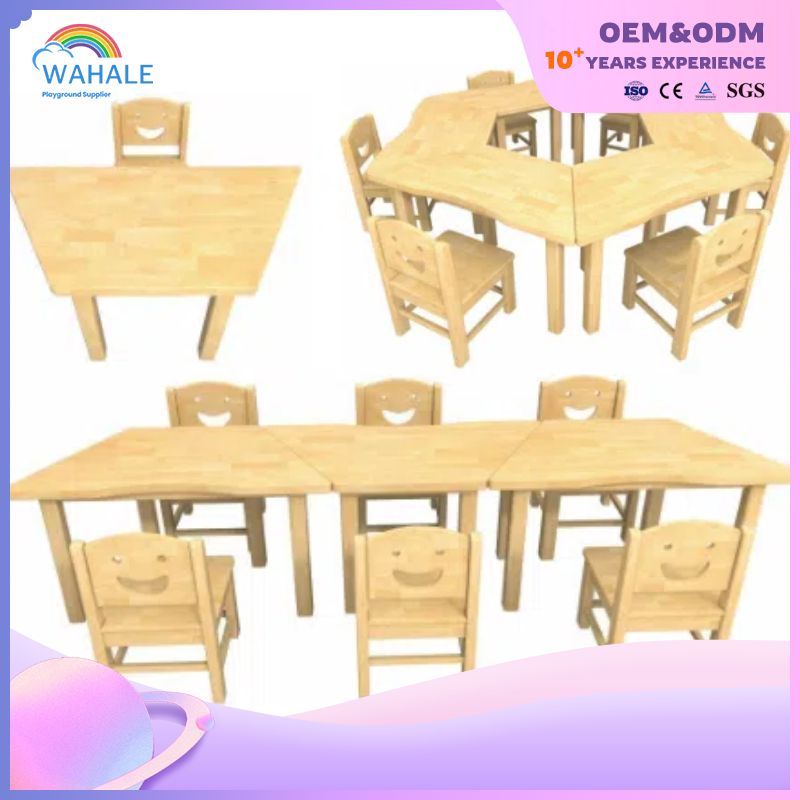 Children's Indoor Solid Wood Table And Chair Customized Special-shaped Children's Table And Chair Equipment