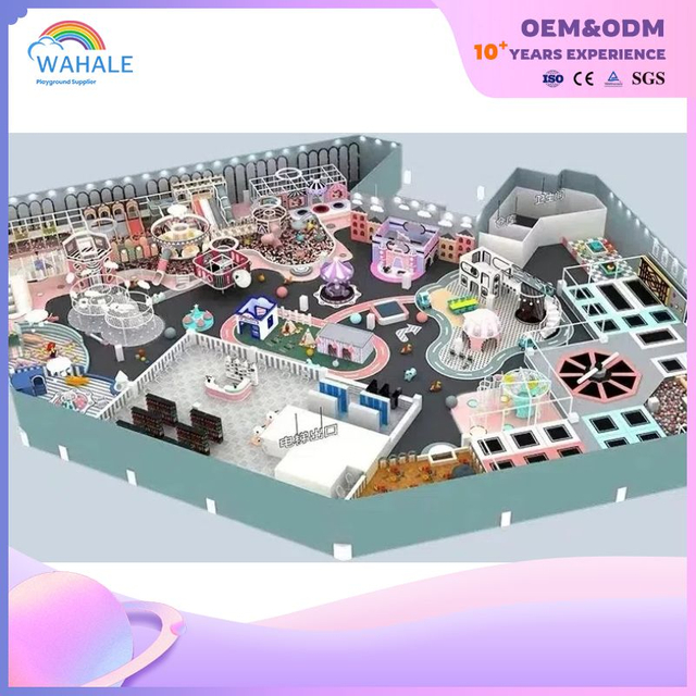 Blue And Pink Are Customized Indoor Soft Sports Playground Equipment for Children