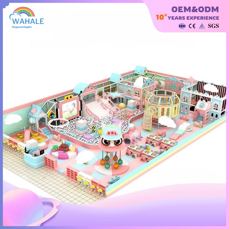 Blue Pink Department of Indoor Cartoon Soft Decoration Custom Children's Playground Equipment Supplier