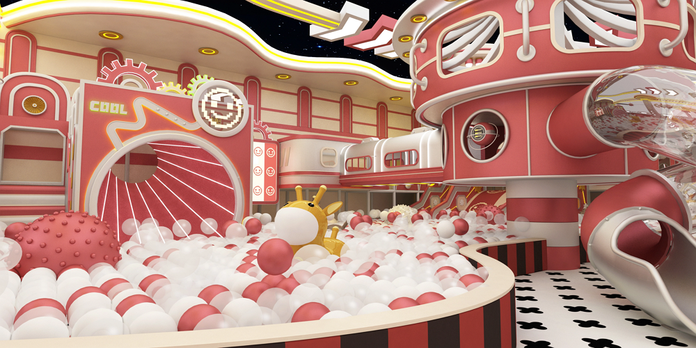 New 500-600-700-1000 Flat Indoor High-end Playground with Light Slide Supplier