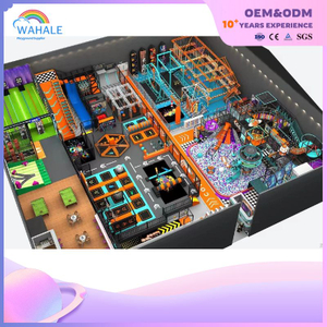 Cyberpunk style indoor trampoline park playground equipment professional manufacturer