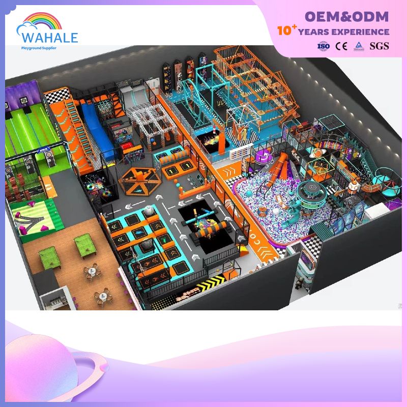 Cyberpunk style indoor trampoline park playground equipment professional manufacturer