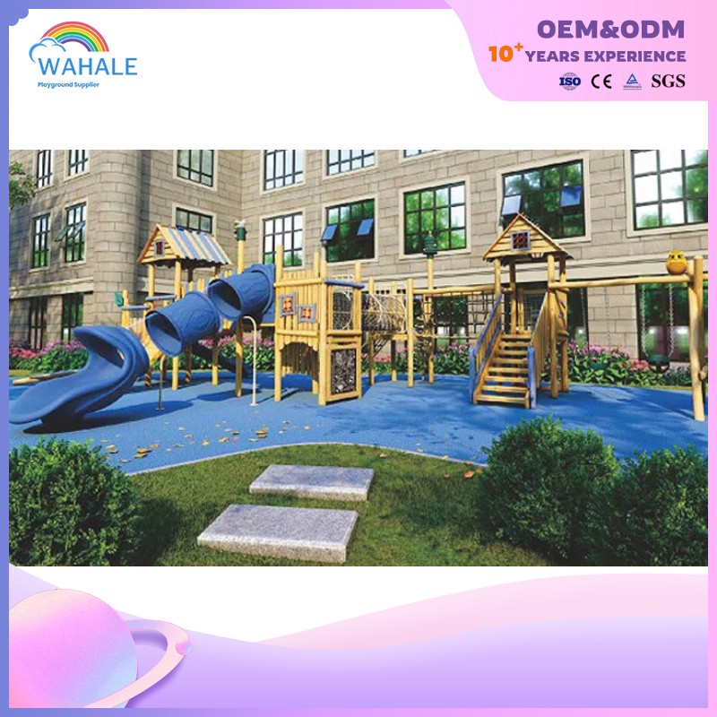 Blue Castle Modeling Customized Residential Outdoor Children's Slide Park Equipment Wholesale