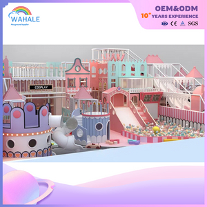 Shopping Mall Interior Pink Castle Shape Custom Children's Playground Equipment Suppliers
