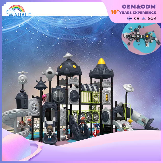 Park Outdoor Color Space Theme Customized Children's Slide Playground Equipment Supplier