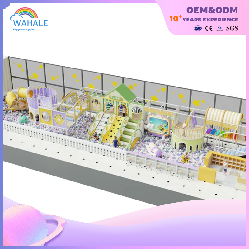 Early Education Center Outdoor Pink Green Theme Custom Castle Shape Playground Equipment Supplier