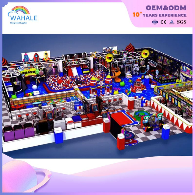 Red And Blue Swing British Theme Custom Indoor Children's Playground Equipment Supplier